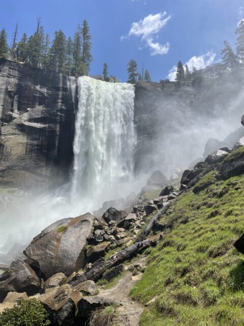 vernal falls in yosemite national park on mist trail