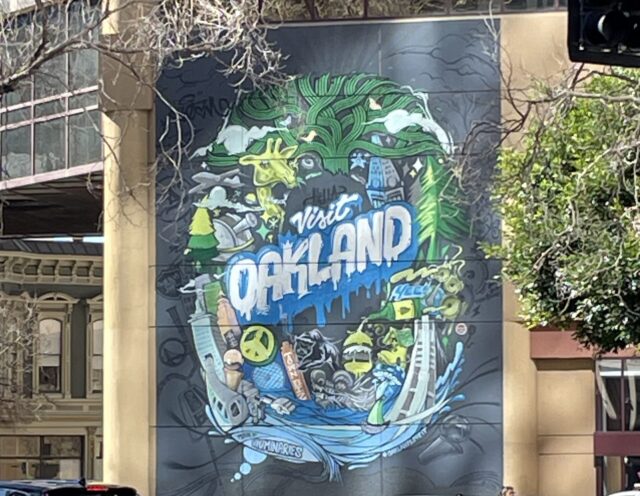 visit Oakland mural in downtown Oakland