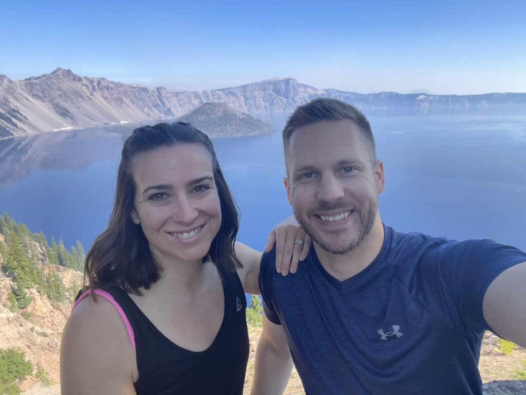 My husband and I at Crater Lake National Park