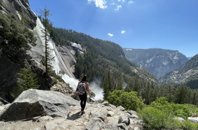 Me hiking next to Nevada Falls 