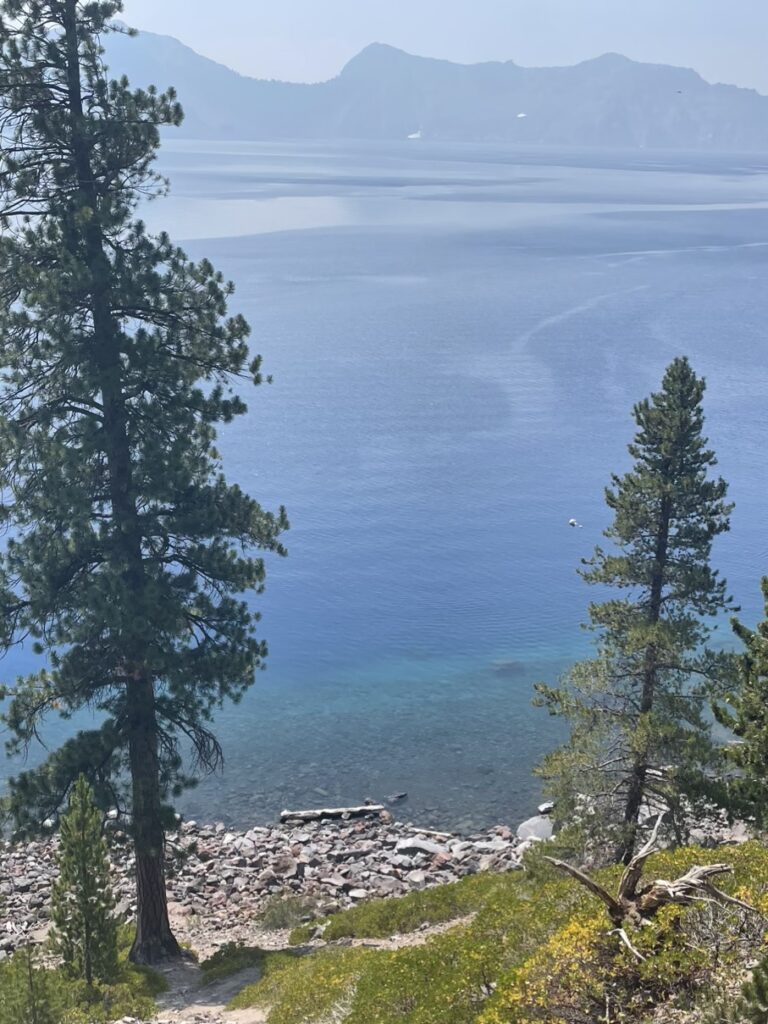 View of Crater Lake along the Cleetwood Cove Hike